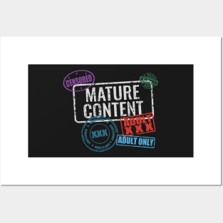 Mature Content Explicit Warning Stamp Posters and Art
